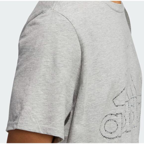 Adidas Badge of Sports Tiny Type Logo Tee T-Shirt Grey Heather Men's 2XL NWT - Picture 7 of 10